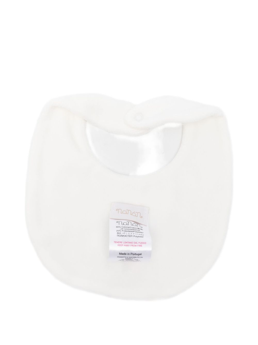 Bavaglino con logo ricamato CON053 BIANCO NANAN KIDS