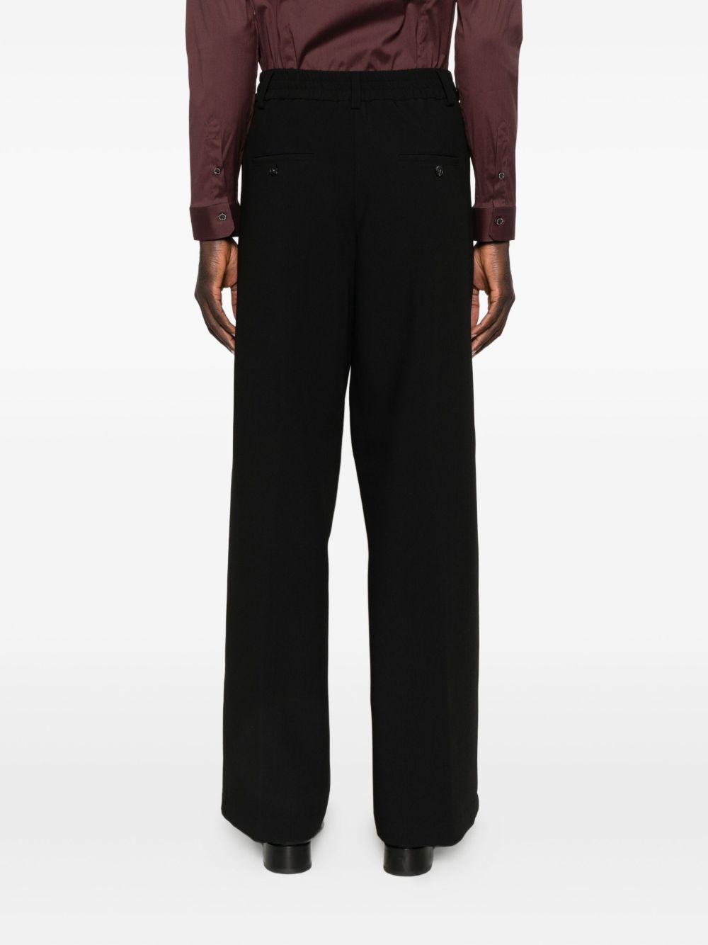 Pantaloni dritti neri in tessuto tecnico 5P0547A684 K103 PATRIZIA PEPE