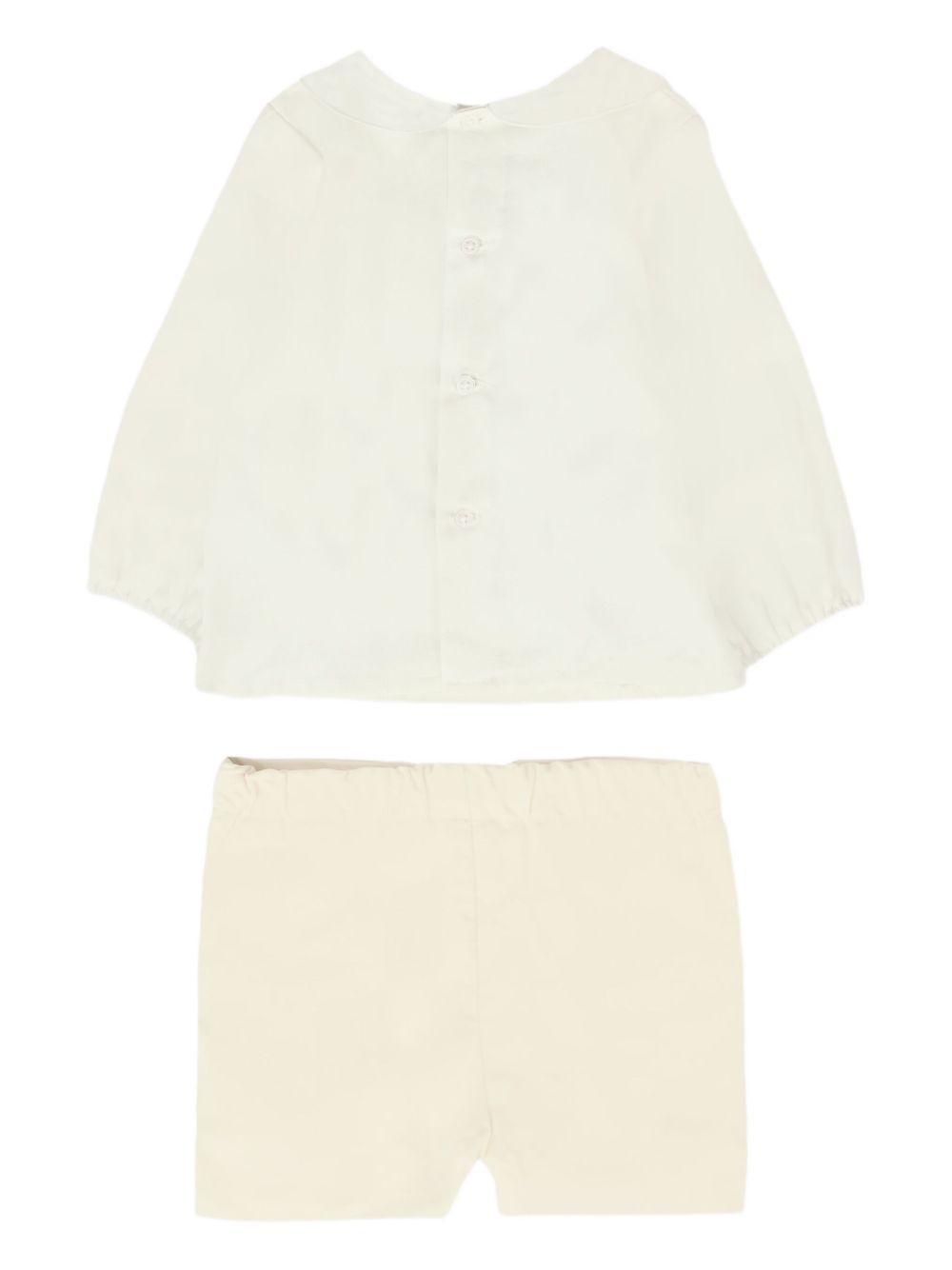 Set panna con camicia plissettata e shorts 106C152844 60T721 PAZ RODRIGUEZ KIDS