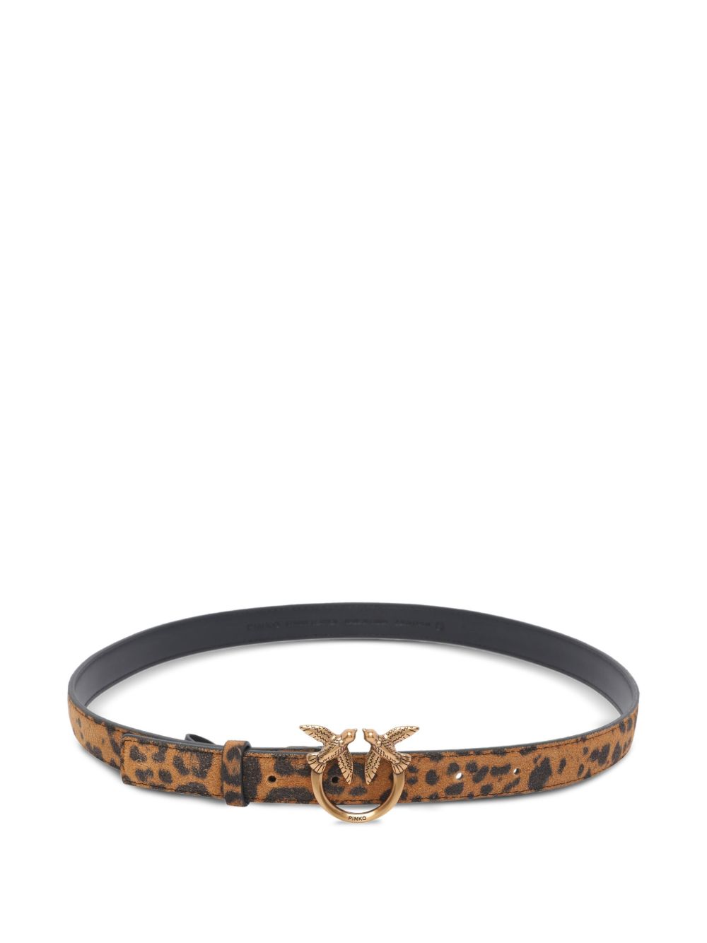 Cintura marrone in pelle con stampa leopardata 100143A32A M35Q PINKO