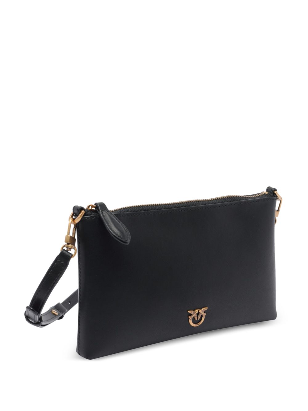 Borsa a spalla nera in pelle con tracolla a catena 104277A0F1 Z99Q PINKO