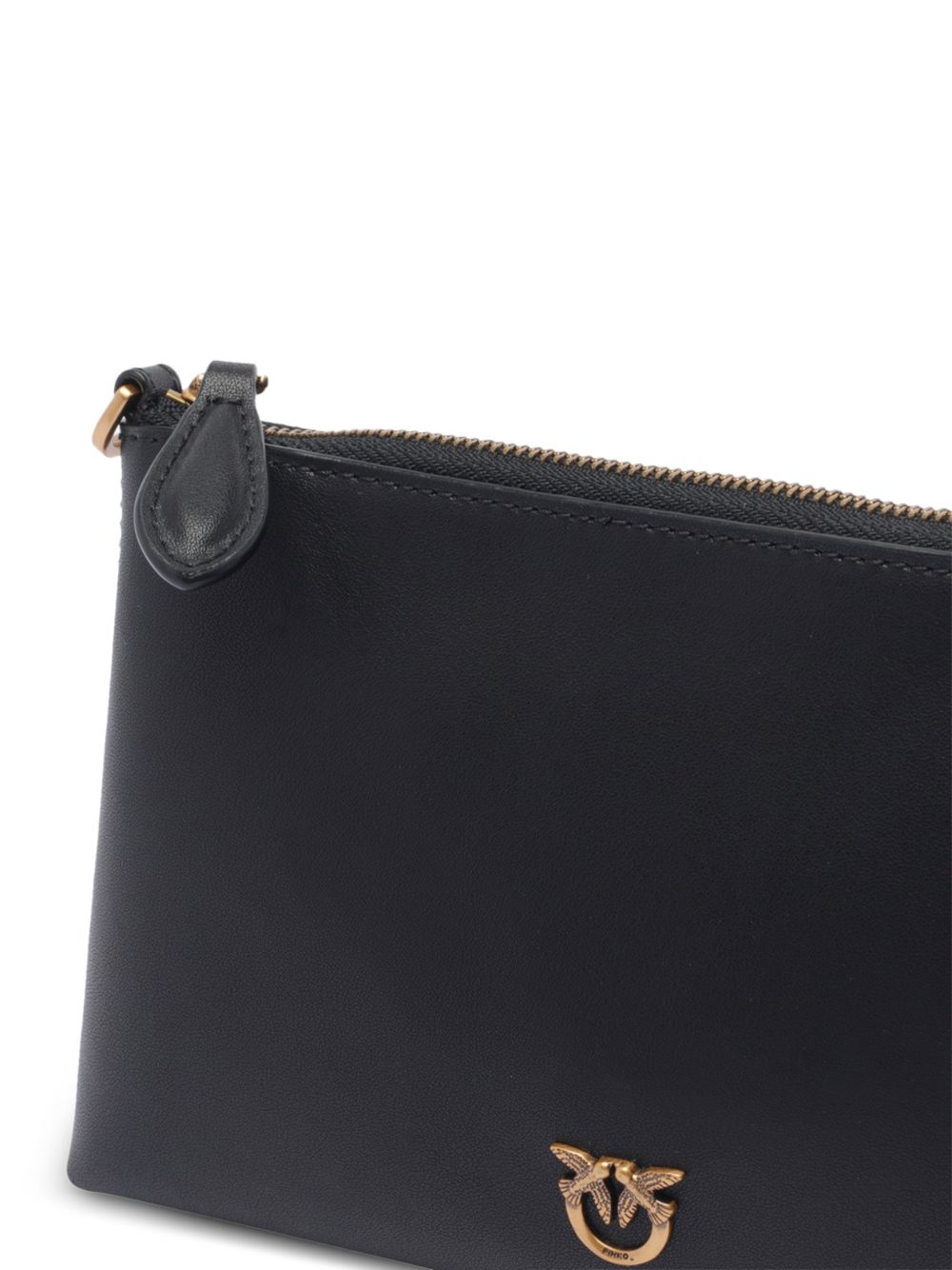Borsa a spalla nera in pelle con tracolla a catena 104277A0F1 Z99Q PINKO