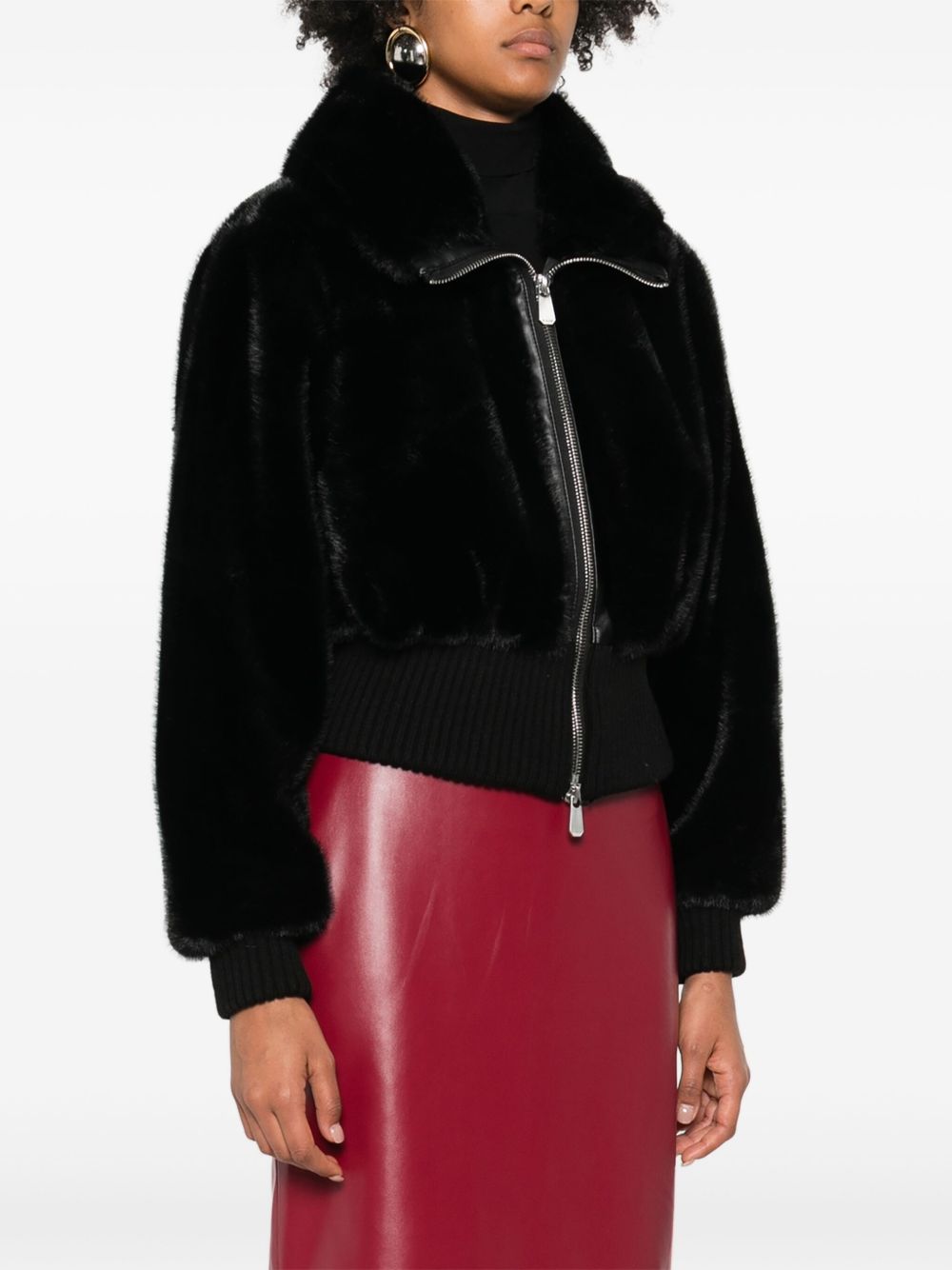 Giacca nera con chiusura zip 105399A2PI Z99 PINKO