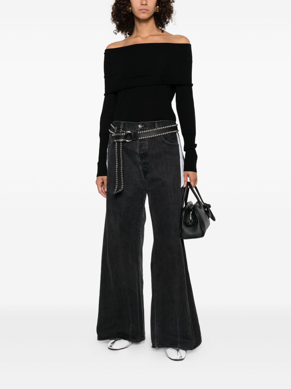 Top nero con spalle scoperte 105416A2PU Z99 PINKO