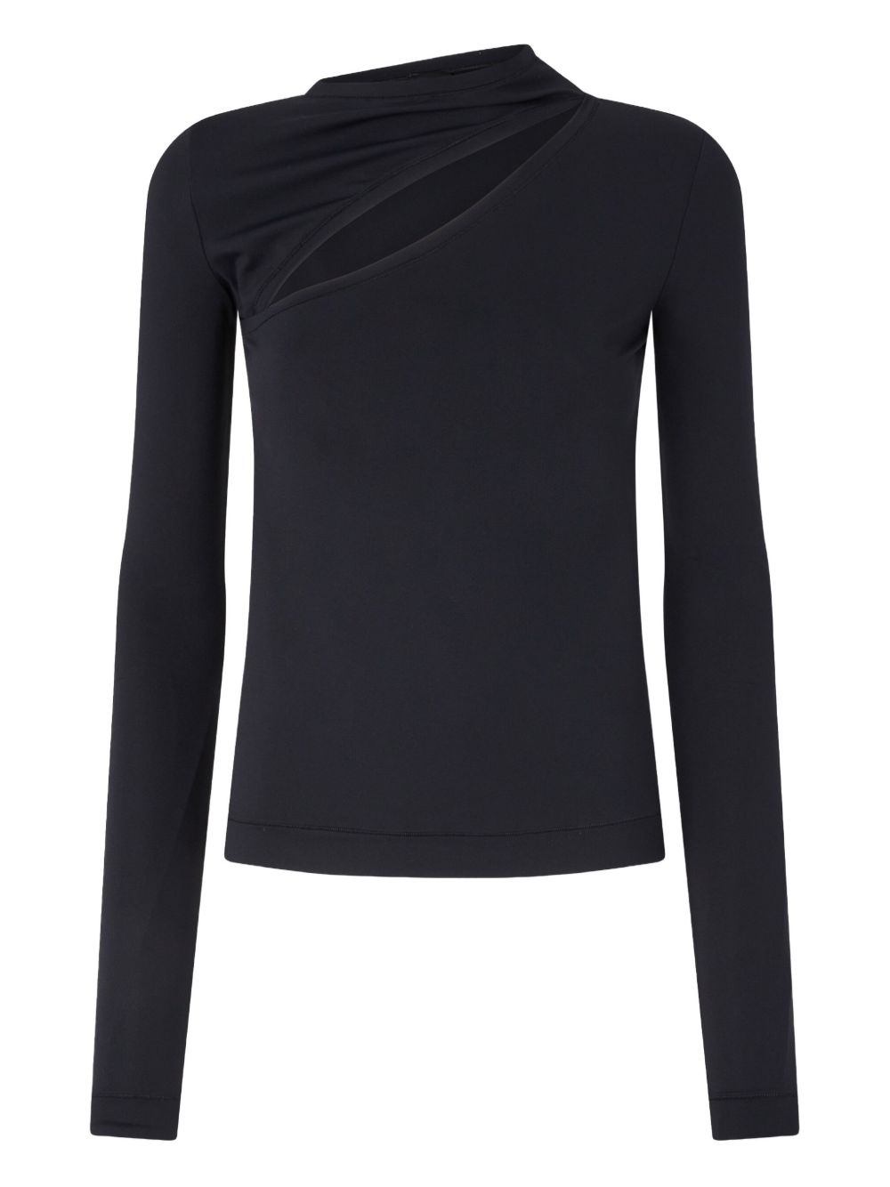 Top nero con scollo asimmetrico e dettaglio cut-out 106085A308 Z99 PINKO
