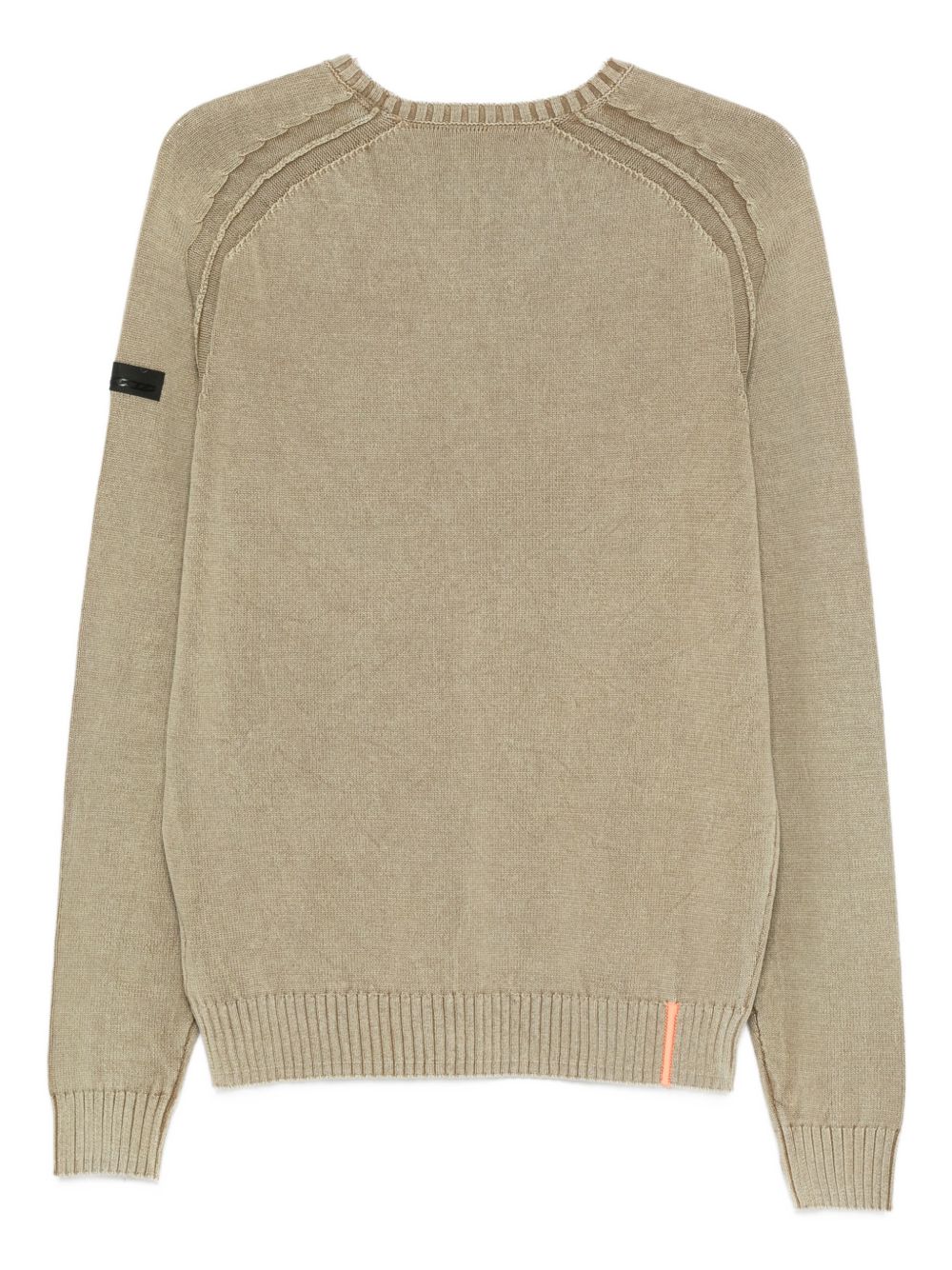 Maglione beige girocollo con orli a coste W25149 84 RRD