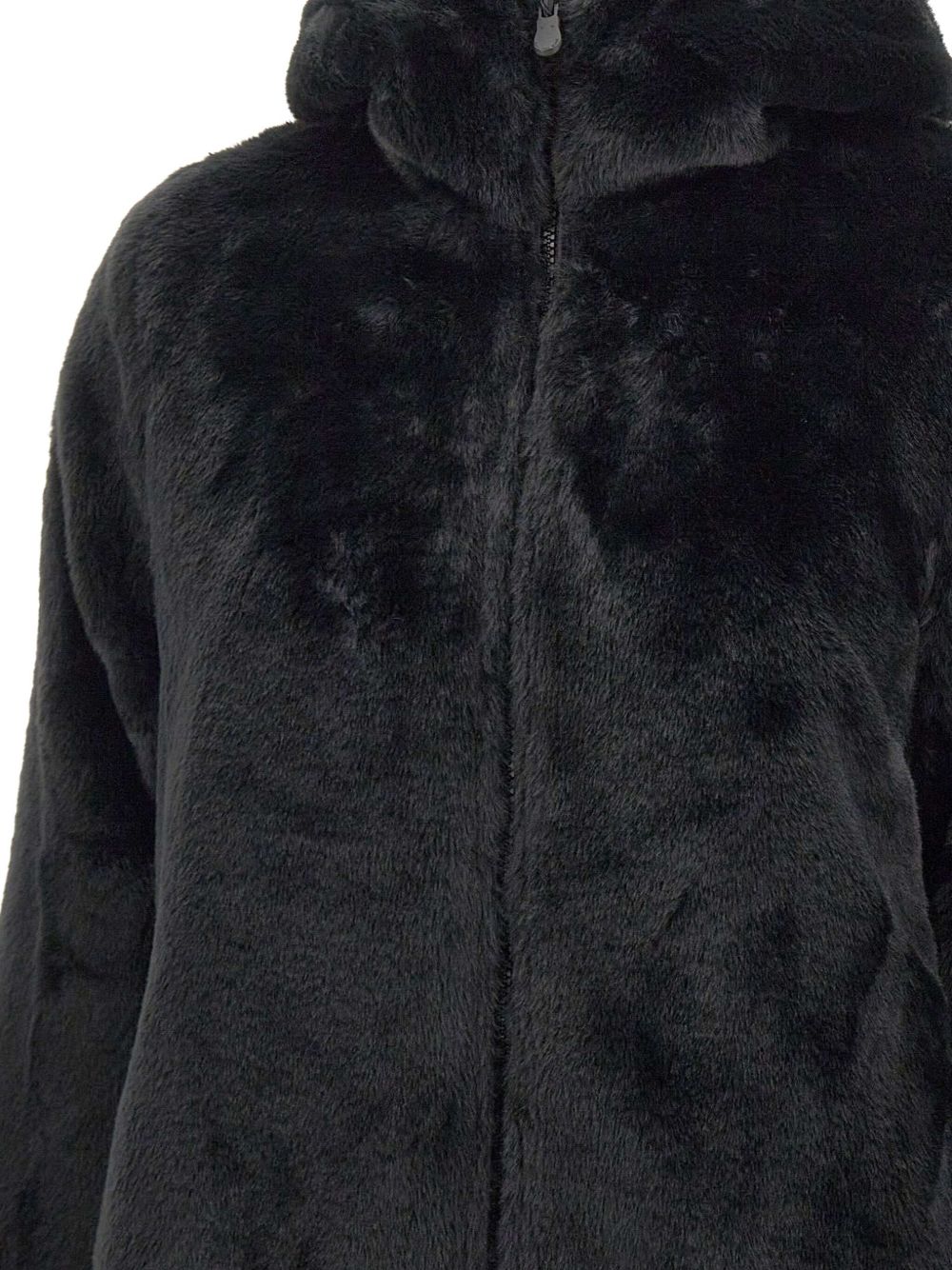Cappotto in eco pelliccia con cappuccio D40070WFURY21 10000 SAVE THE DUCK