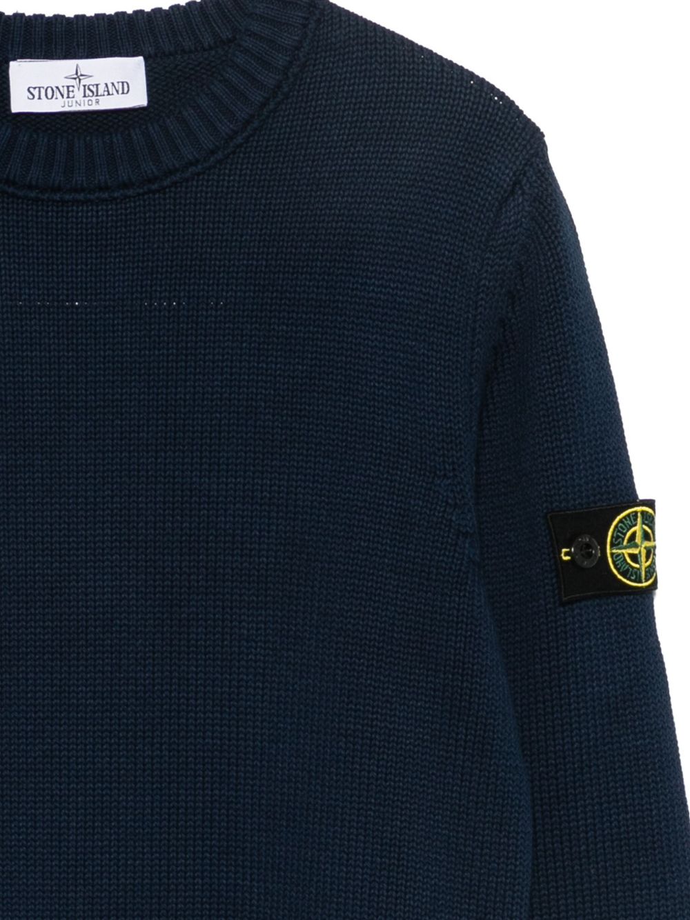 Maglione blu navy con applicazione Compass 165100019S01A2 V0020 STONE ISLAND KIDS