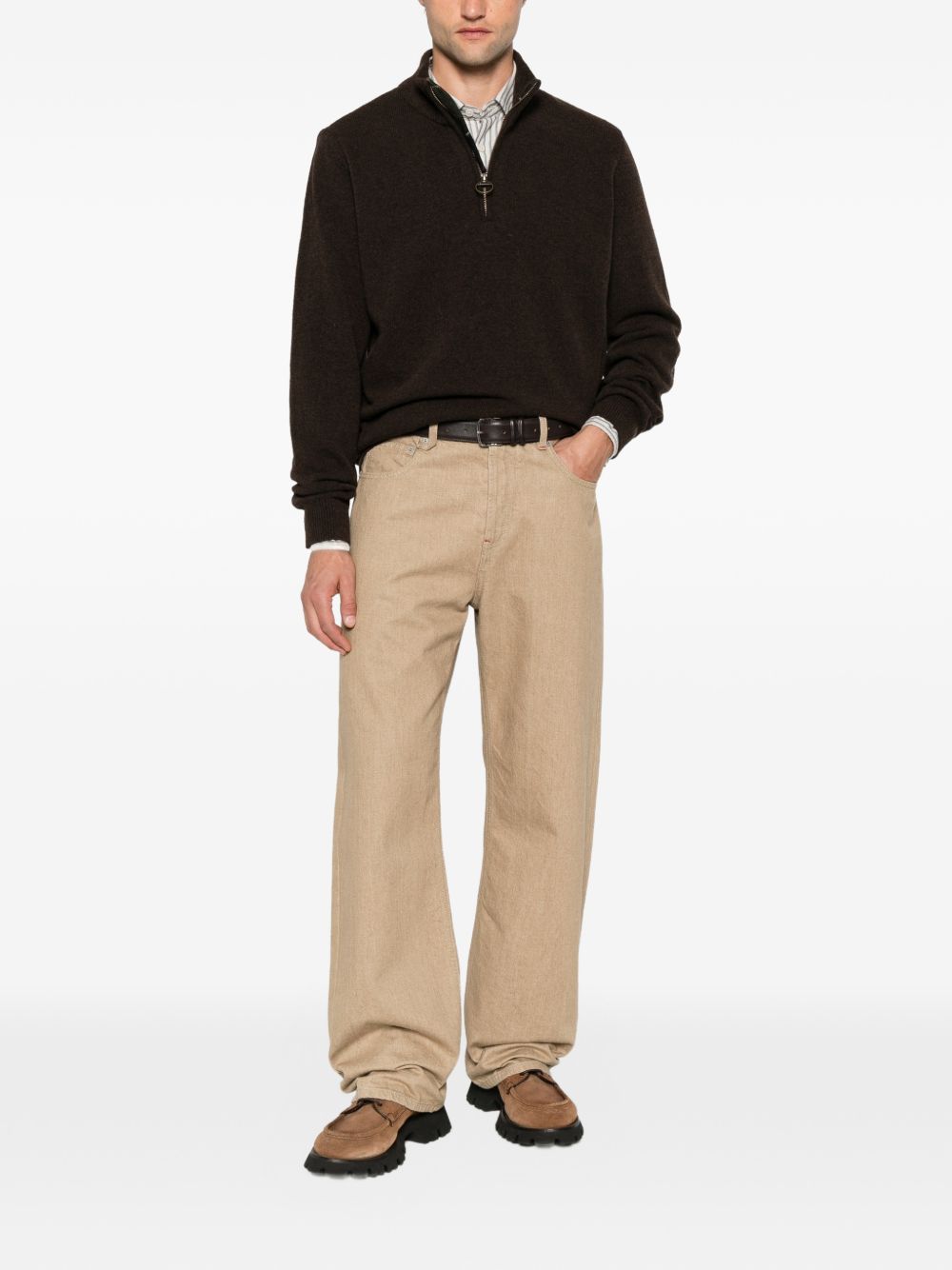 Felpa in Lana Dark Oak MKN0837 BR17 BARBOUR
