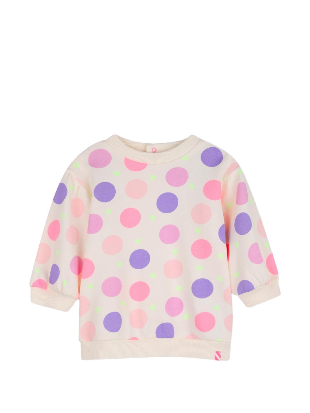 Vestito in cotone garzato, stampa a pois, costina su scollo, polsini e fondo, chiusura con bottoni automatici sul retro. U22240 121 BILLIE BLUSH KIDS