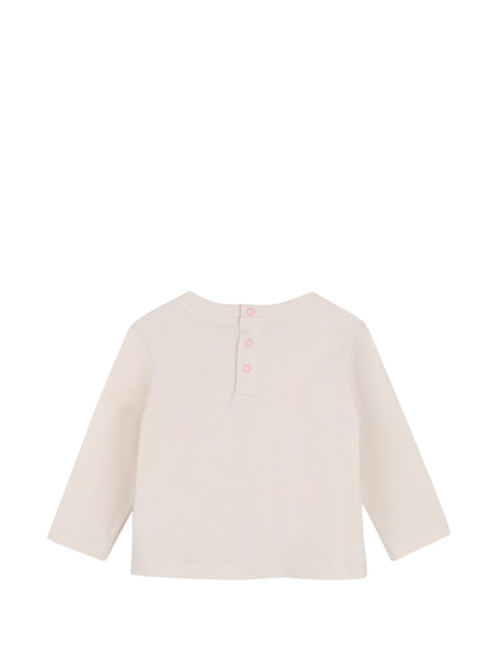 T-shirt in jersey, maniche lunghe, costina on scollo, illustrazione fantasia sul davanti, chiusura con bottoni automatici sul retro. U22243 121 BILLIE BLUSH KIDS