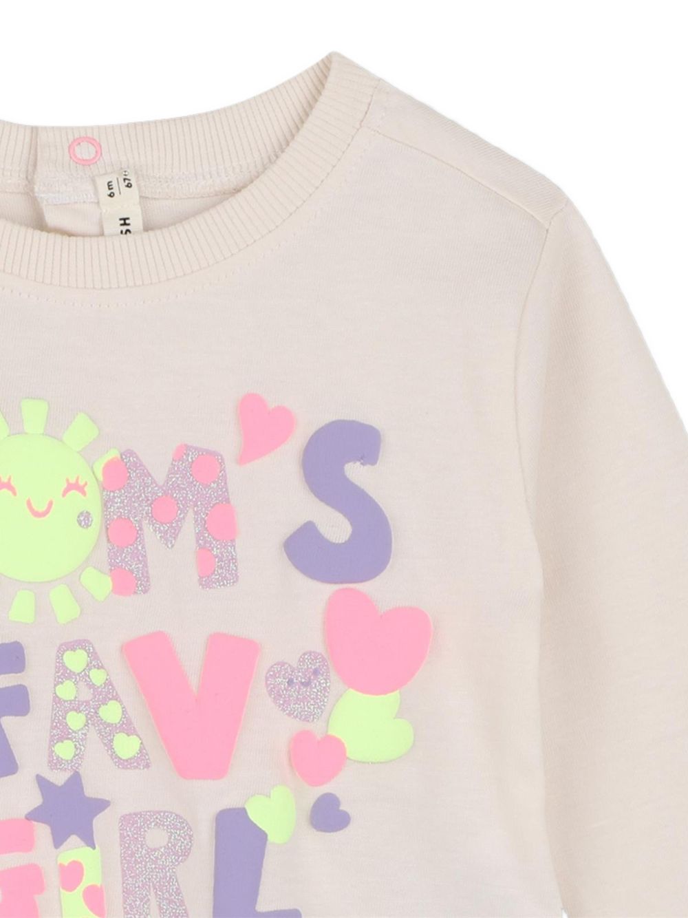 T-shirt in jersey, maniche lunghe, costina on scollo, illustrazione fantasia sul davanti, chiusura con bottoni automatici sul retro. U22243 121 BILLIE BLUSH KIDS