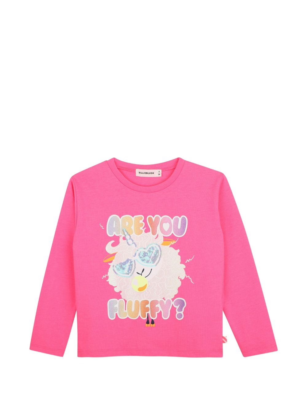 T-shirt in jersey, maniche lunghe, illustrazione con paillettes e glitter sul davanti. Vestibilità comfort. U22380 47A BILLIE BLUSH KIDS
