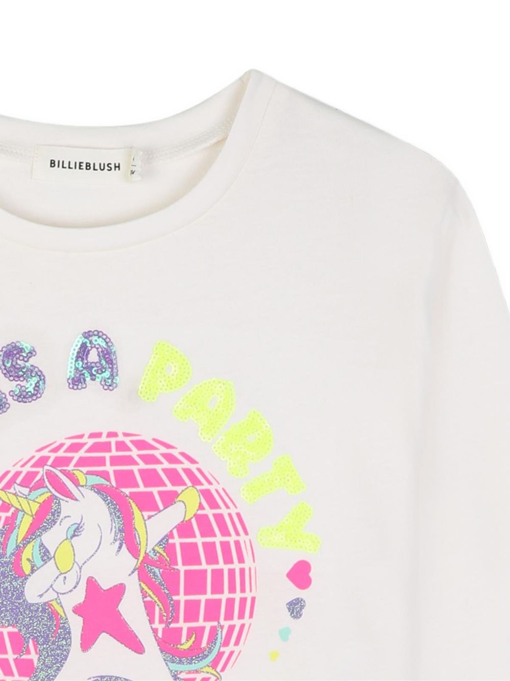 T-shirt in jersey, maniche lunghe, illustrazione con paillettes e glitter sul davanti. Vestibilità comfort. U22382 121 BILLIE BLUSH KIDS