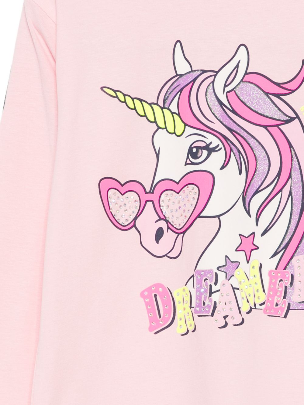 T-shirt in jersey, maniche lunghe, illustrazione con strass sul davanti. Vestibilità comfort. U22384 467 BILLIE BLUSH KIDS