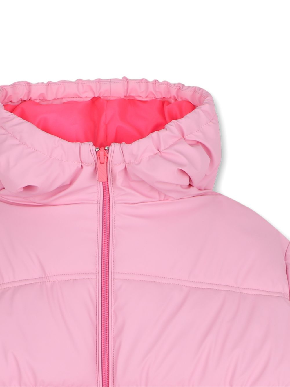 Piumino con cappuccio, 2 tasche, plastic illustrazione sul retro con paillettes flottanti, chiusura con zip. U22444 48X BILLIE BLUSH KIDS