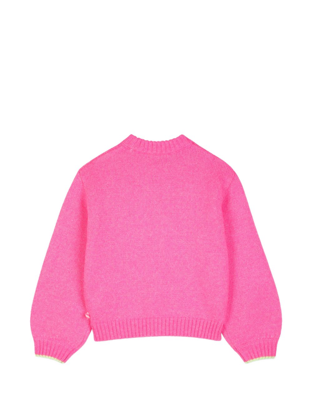 Maglione in maglia, filato morbido lucido, applicazioni in plastica con multicolore paillettes flottanti sul davanti. U22467 47A BILLIE BLUSH KIDS