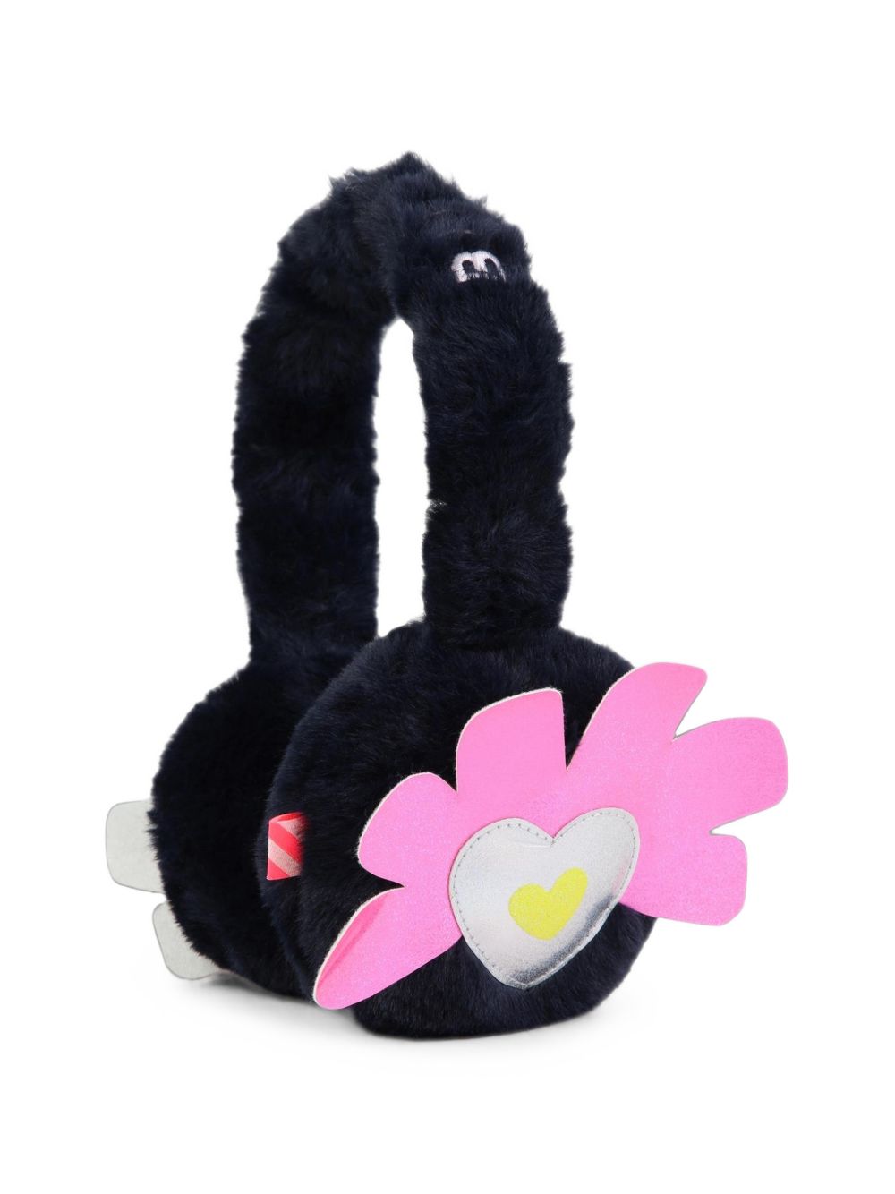 Fake fur earmuffs. Pu badge con glitter. Frame in plastic con ricamo. A righe woven label. U22496 85T BILLIE BLUSH KIDS