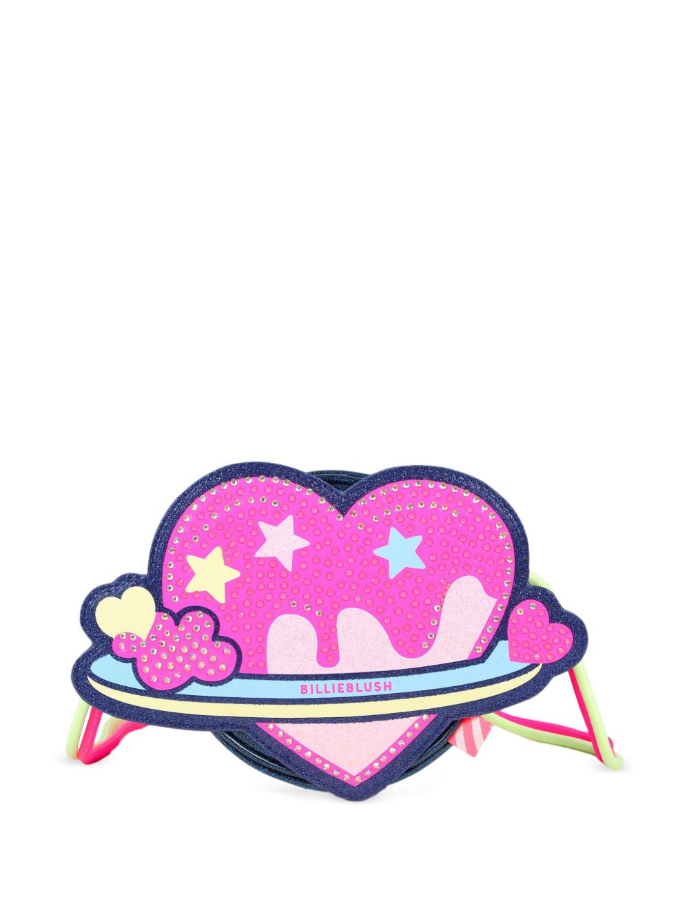 Cuore handbag. Glitter simili. Strass e glitter illustrazione. Cords spalla strap. Chiusura con zip. A righe woven label. Dimensions : 12x12x4,5 cm. U22521 85T BILLIE BLUSH KIDS