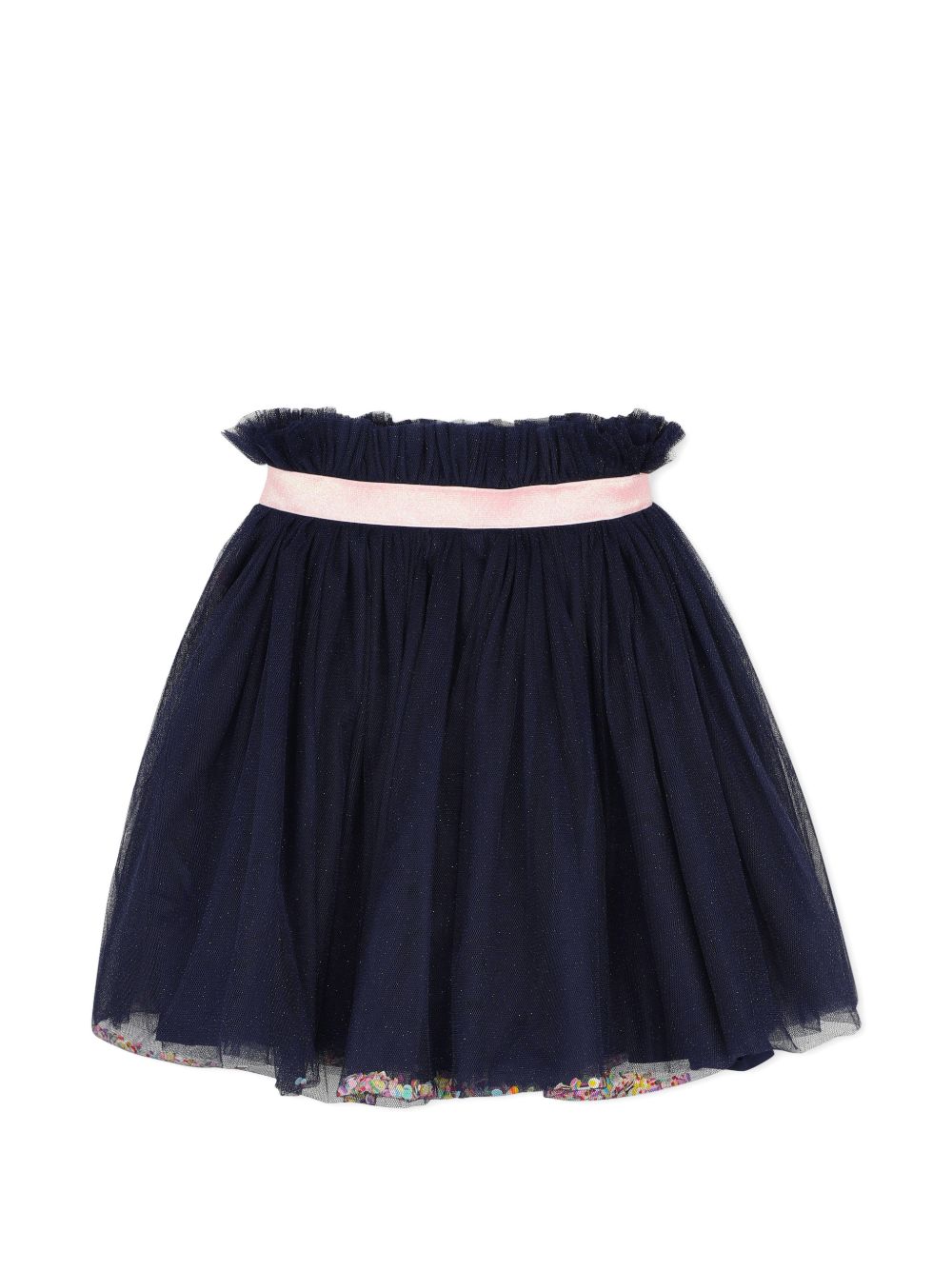Gonna in mesh, applicazione in vita con strass con vita elastica, elementi fantasia nel mesh. U22578 85T BILLIE BLUSH KIDS