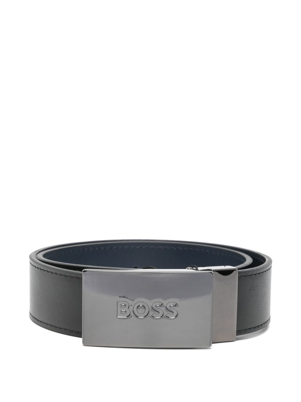 Reversible cintura in cow leather con engraved brand metal buckle. Painted edges for better finishing. Mineral tanning. Sold in a branded woven bag J53151 09B BOSS KIDSWEAR