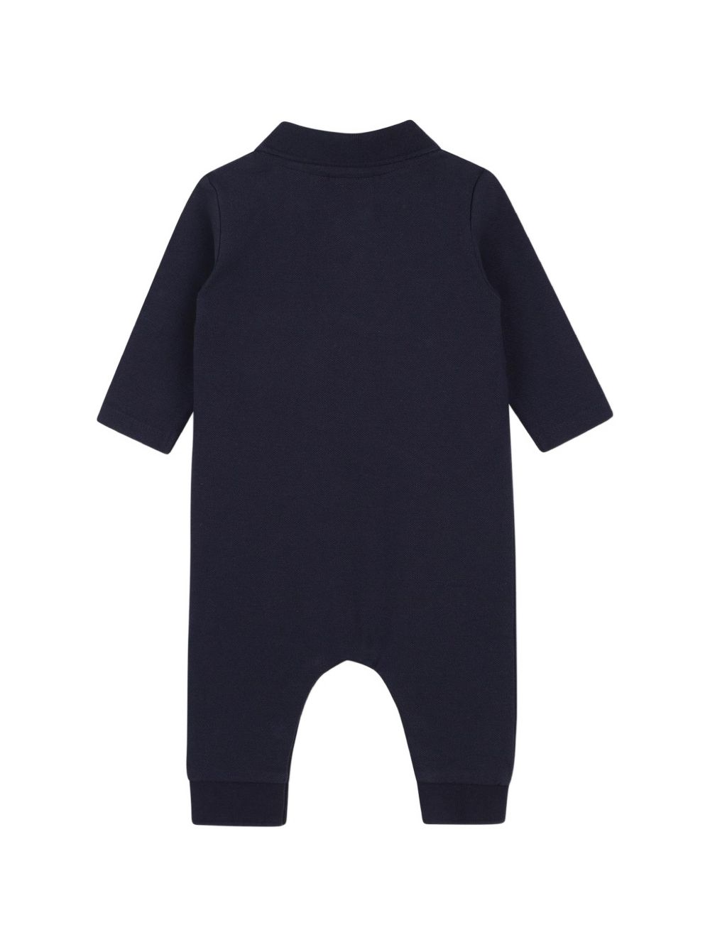 Organic cotton e polyester velour pajamas. Polo collar, davanti chiusura con bottoni automatici, "boss" stampa, e piped chest seam. Sold in a gift box. J53288 849 BOSS KIDSWEAR