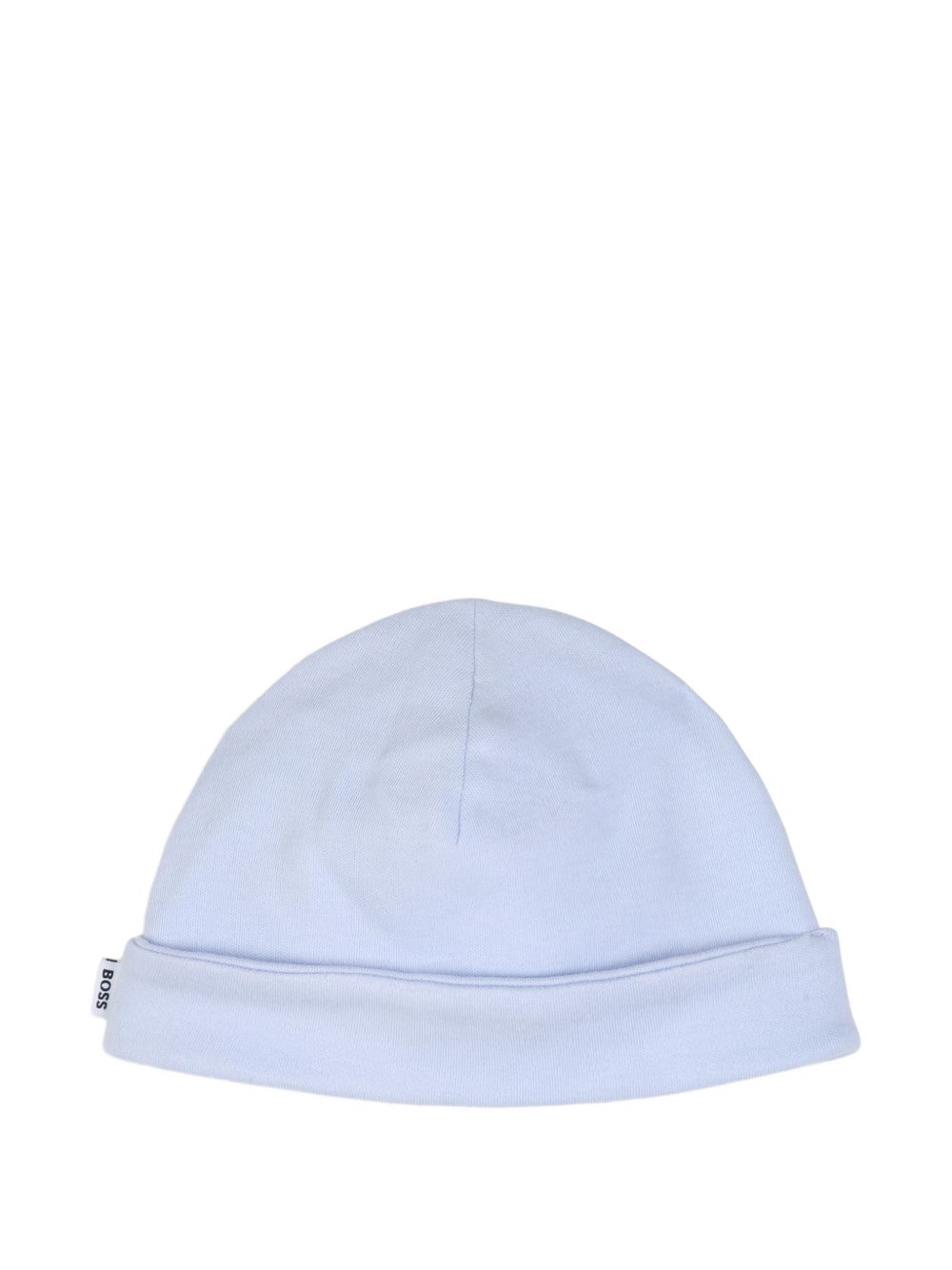 Pajama e hat set. 100% organic cotton interlock pajamas, all-over woven stripe, fantasia polo collar con chiusura con bottoni, snap opening al crotch. Sold in gift box J53291 771 BOSS KIDSWEAR