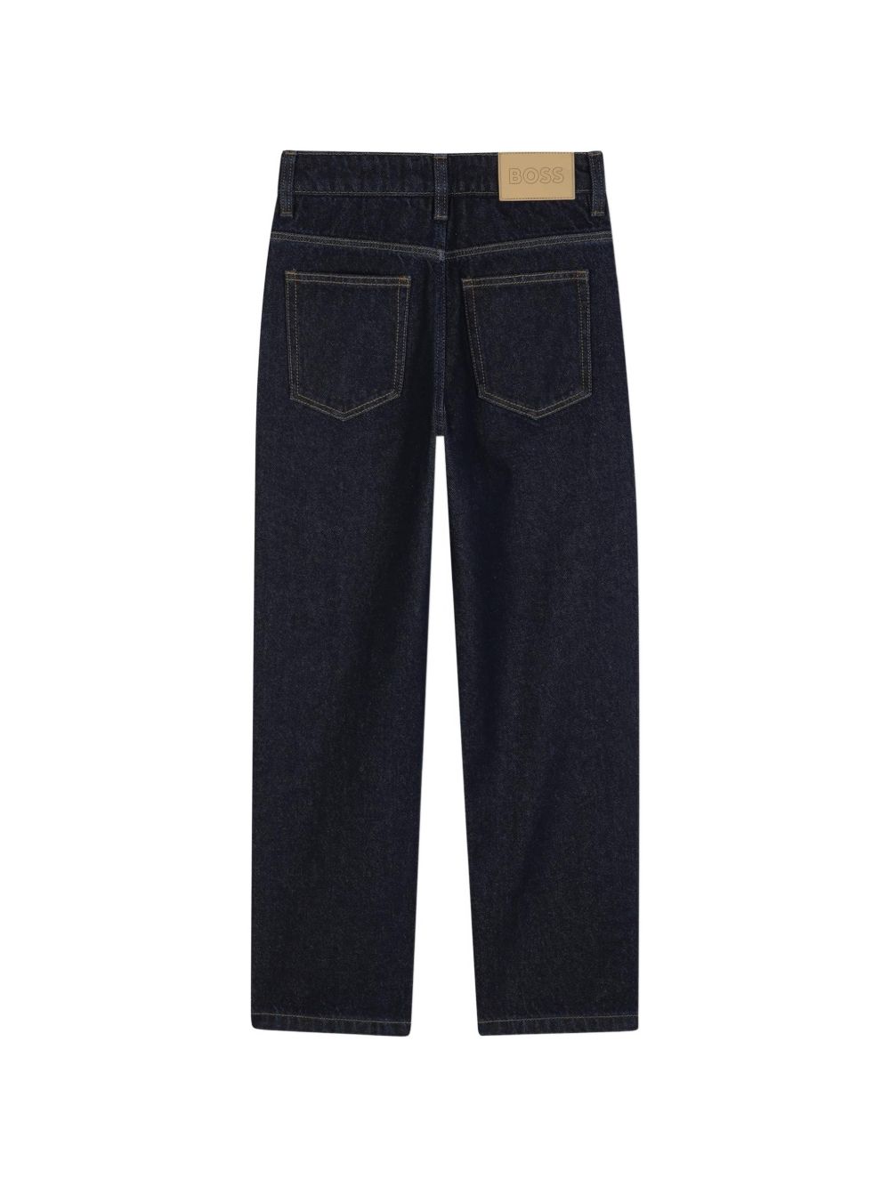 Pantaloni in denim in cotton. 2 davanti tasche, 2 retro tasche. Rivet on davanti tasche. Double b rivet on retro tasca. Boss label on retro fascia in vita. Boss raised logo. Vestibilità morbida J53358 Z35 BOSS KIDSWEAR