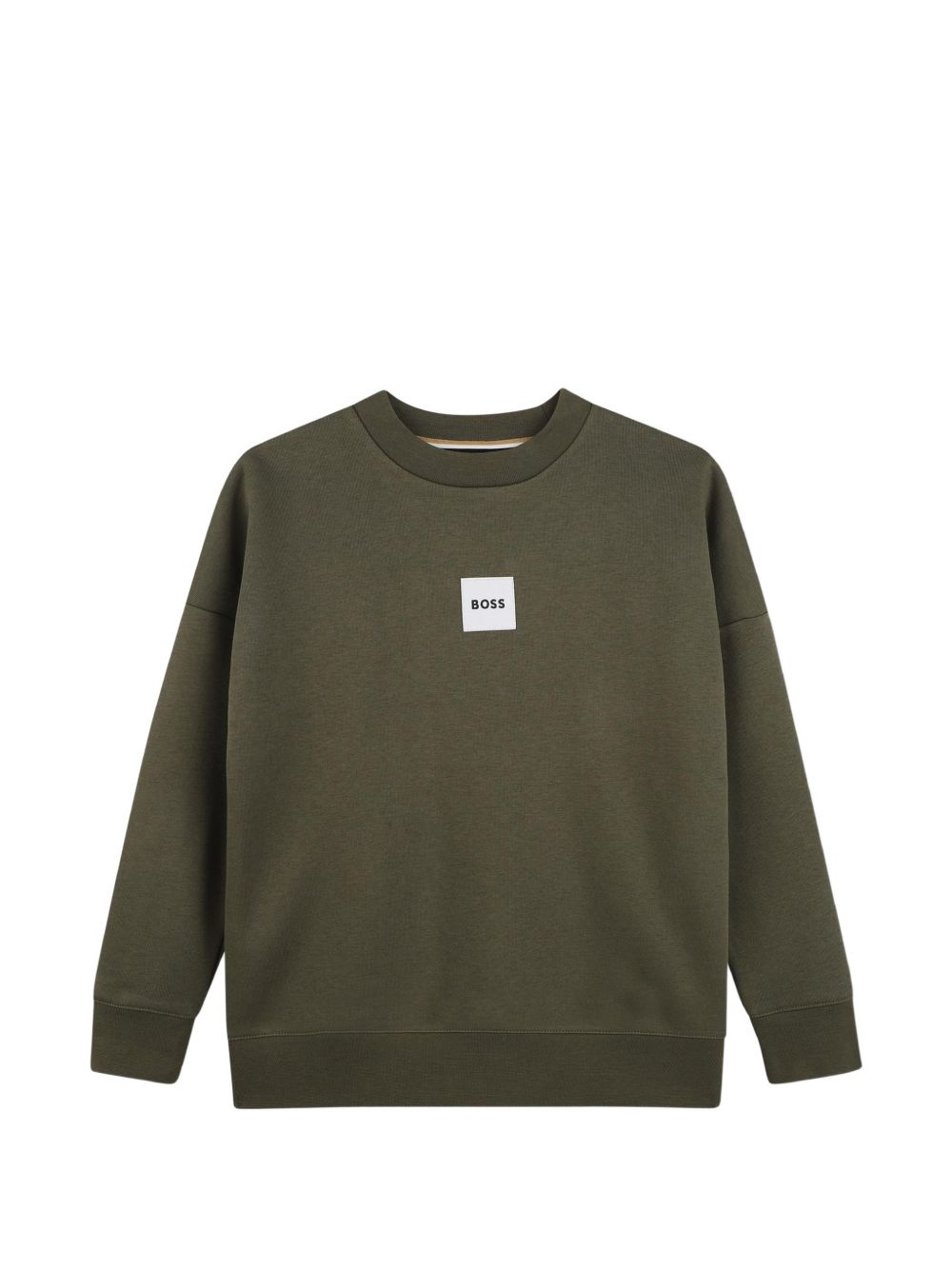 Sweatshirt in fleece, cotton, polyester. Round collar, boss woven label centered on chest. J53394 63D BOSS KIDSWEAR