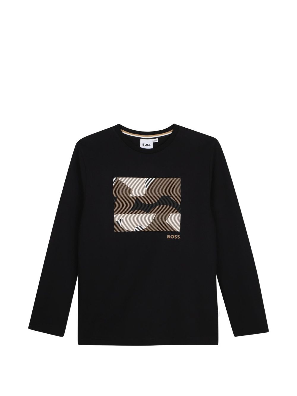 Long-sleeved jersey t-shirt con reworked logo centered on chest. J53406 09B BOSS KIDSWEAR