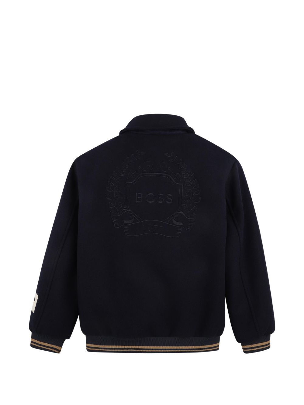 Wool jacket. Boss retro to school logo. Chiusura con bottoni automatici. 2 piped tasche. Woven boss label sul manica. J53429 849 BOSS KIDSWEAR