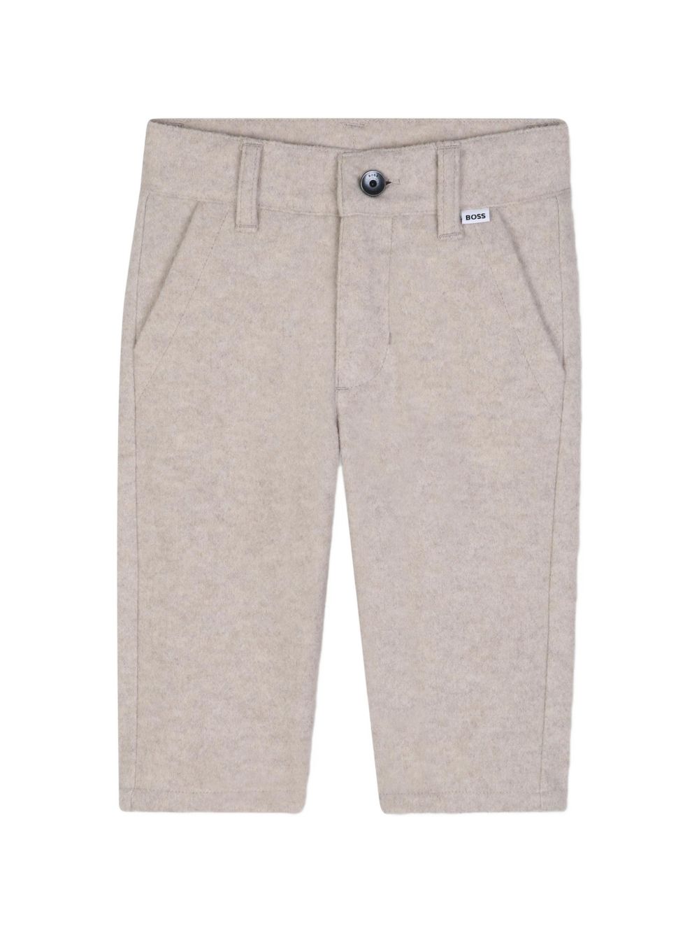 Flannel pantaloni con chiusura con bottoni. Cintura loops. Two davanti tasche. Two welt tasche al retro. Boss logo above retro tasca. Goes well con cardigan j53477. J53469 B51 BOSS KIDSWEAR