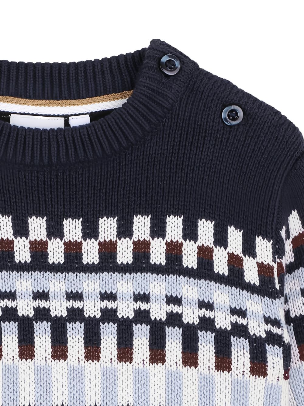 In maglia felpa. Colored ribbing. Tone-on-tone boss badge in hd. Raiser boss. J53487 849 BOSS KIDSWEAR