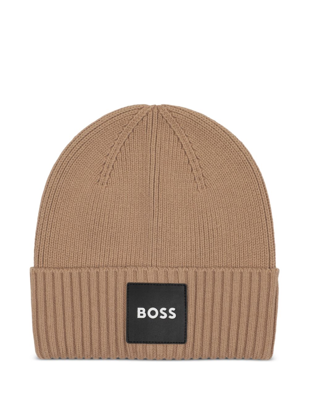 Knit beanie con branded badge. Mainly made in cotton, co/pa. Matched snood j53590 J53583 269 BOSS KIDSWEAR
