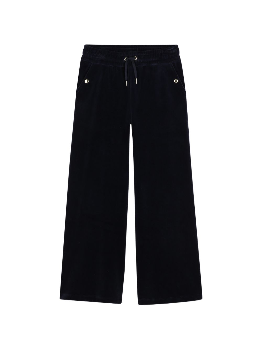 Velluto pantaloni, containing cotton from organic farming, vita elastica con eyelets e coulisse ends in metal chloe branded, chloe metal snap buttons on davanti, ricamato chloé logo on retro. C21263 859 CHLOE KIDS