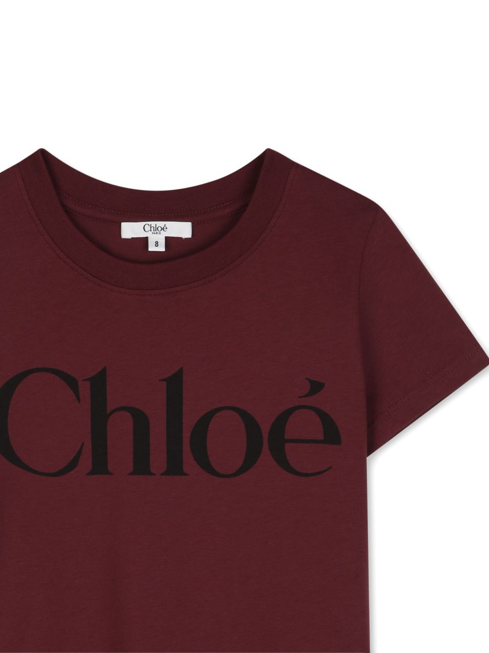 T-shirt in jersey containing cotton from organic farming, chloé logo printed on davanti. C21301 94E CHLOE KIDS