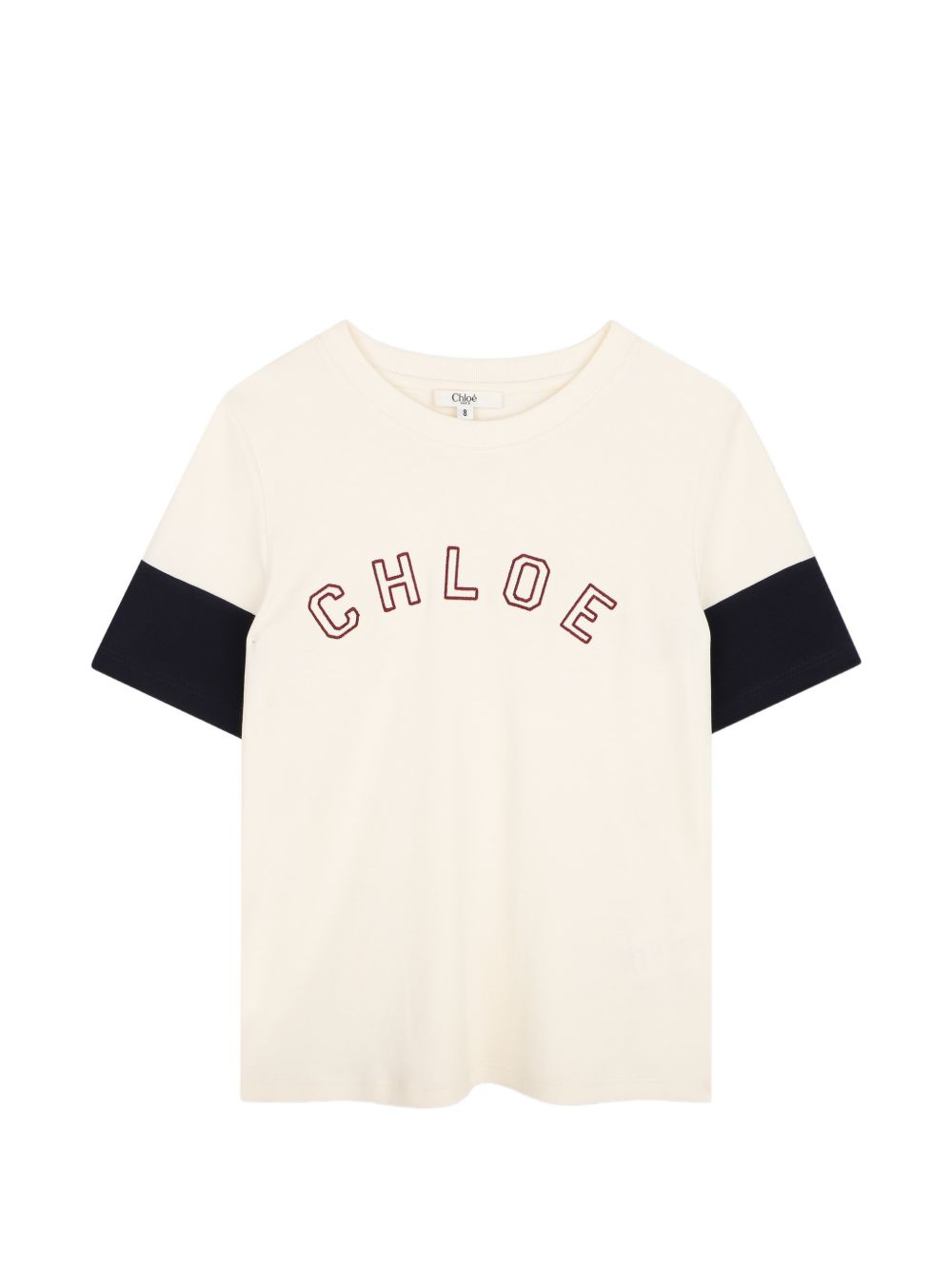 Interlock t-shirt, containing cotton from organic farming, contrasted maniche, ricamato chloé logo on davanti. Mini-me from womenswear. C21306 148 CHLOE KIDS