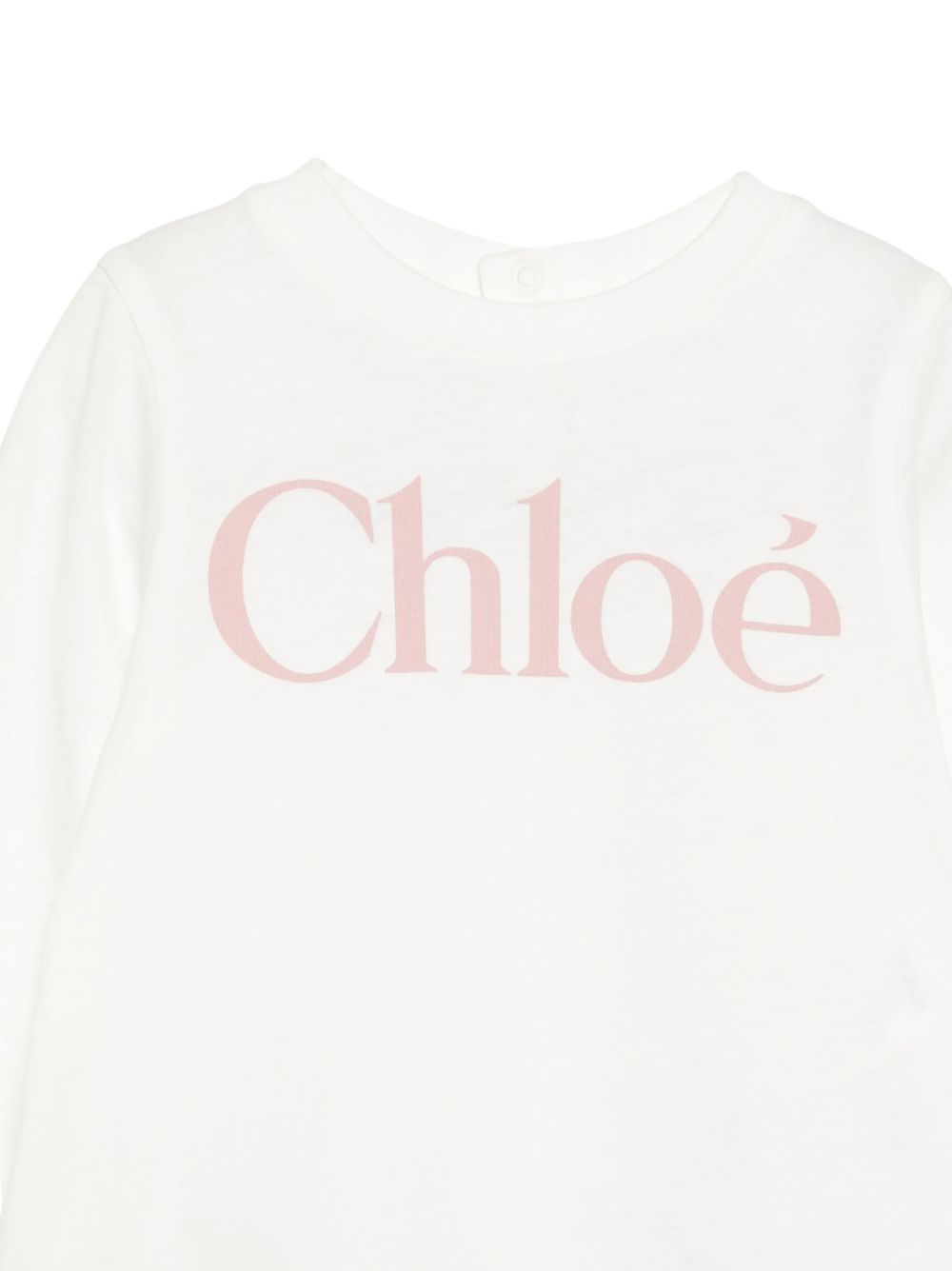 T-shirt in jersey containing cotton from organic farming, chloé logo printed on davanti. C21362 117 CHLOE KIDS
