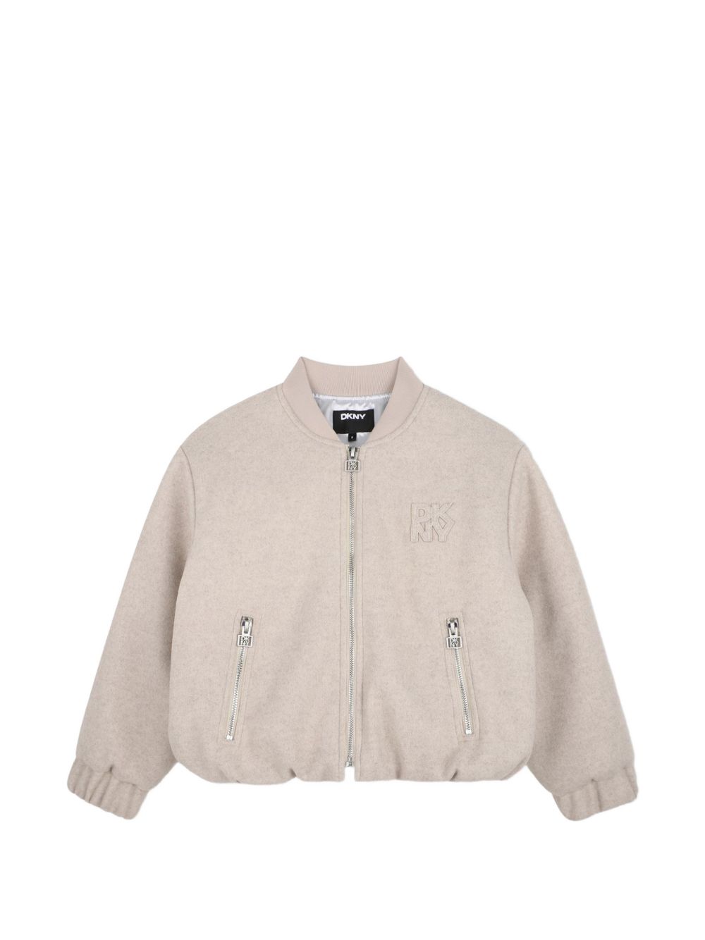 Mini-me blouson in 85% polyester, 15% viscose. Davanti zipped tasche. Dkny badge at chest. Davanti zip chiusura. D62804 C10 DKNY KIDS