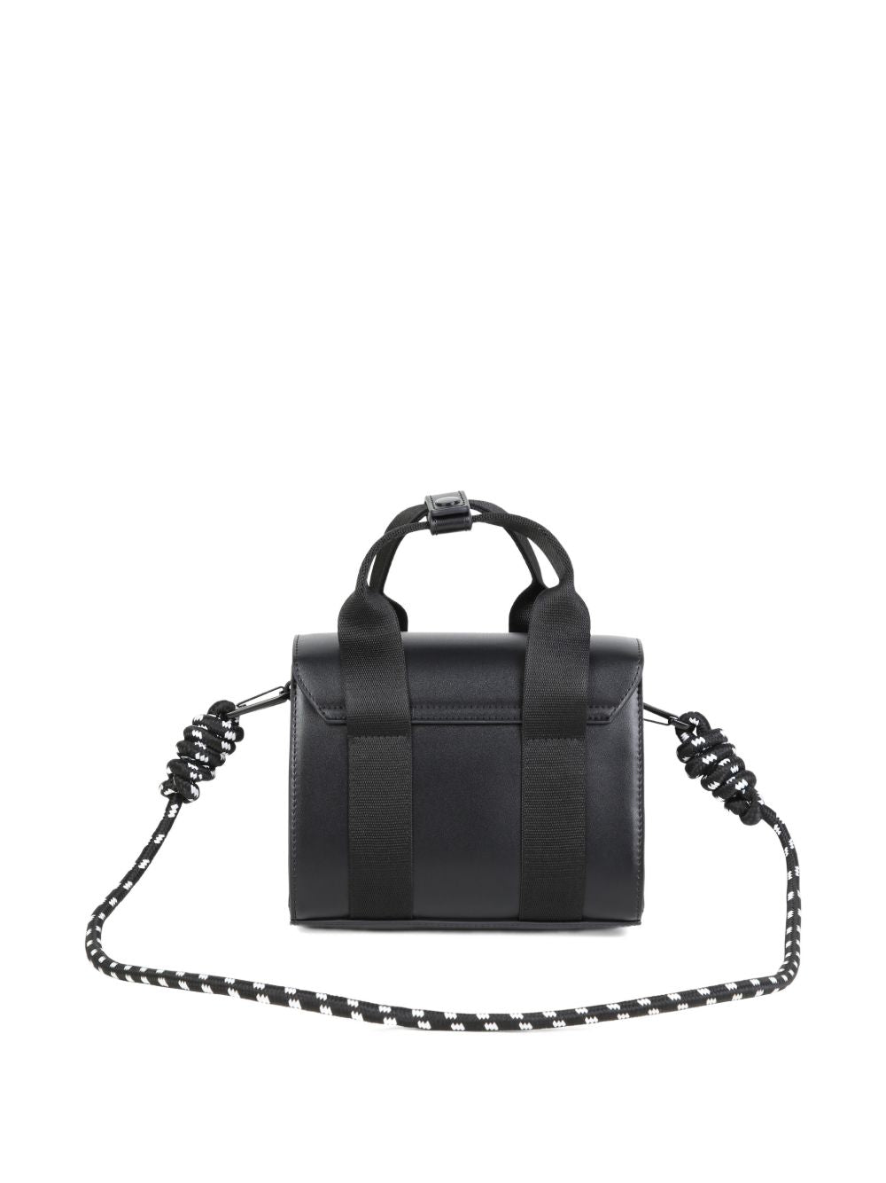 Handbag in simili con fantasia charms e stampa on davanti. Magnetic chiusura. Two possible ways to carry this bag : removable strap e handles. Colored fodera. Dimensions : 14.5x17.5x7cm. D62932 09B DKNY KIDS