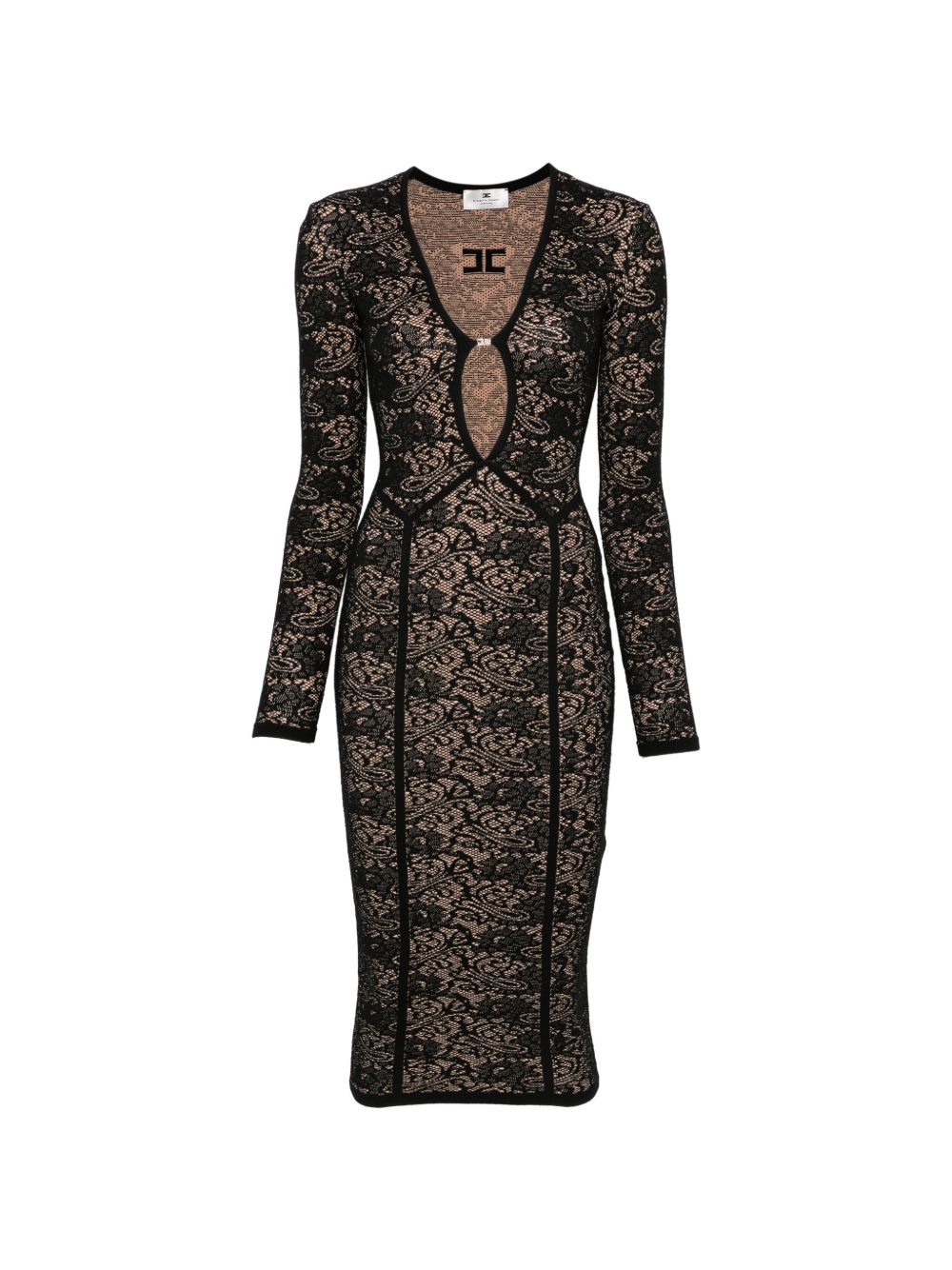 Abito di maglia Nero/Pelle AM26Q66E2 FR9 ELISABETTA FRANCHI