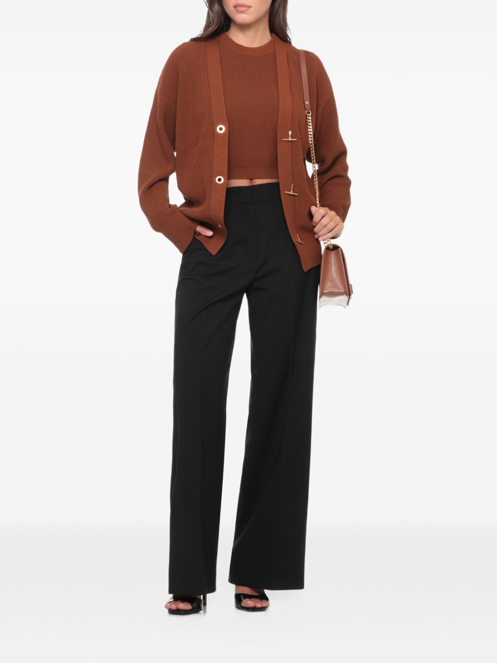 Cardigan con fermagli ruggine MK01S66E2 193 ELISABETTA FRANCHI