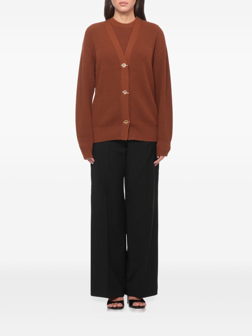 Cardigan con fermagli ruggine MK01S66E2 193 ELISABETTA FRANCHI