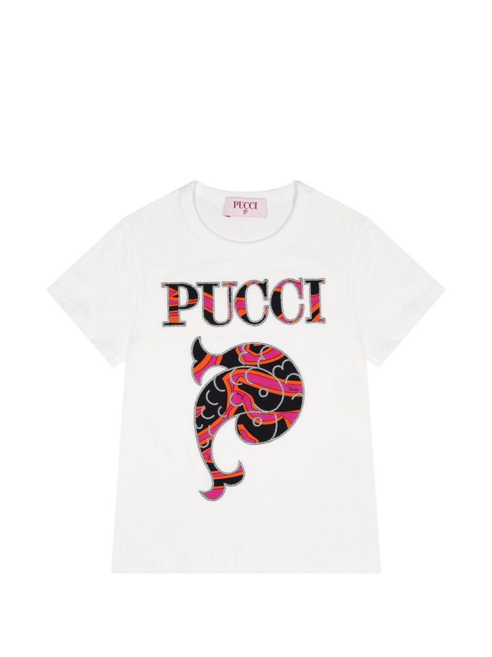 T-shirt con pesce bianca PZ8A71Z3672 100 EMILIO PUCCI KIDS