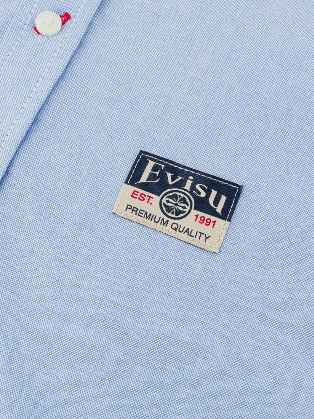 Camicia Oxford W/ Red Seagull Print Blu 2ESHTM5SL1243 BLUX EVISU