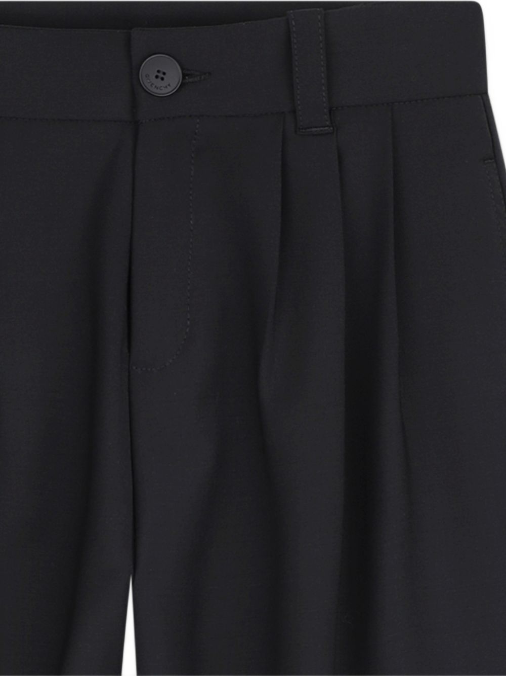 Wool, polyester e elastane thin woolen fabric ceremony pantaloni. Inside top yoke con polyester givenchy logo in jacquard. Ottoman braid label con givenchy logo tone on tone high density printed at retro tasca. H31446 09B GIVENCHY KIDS