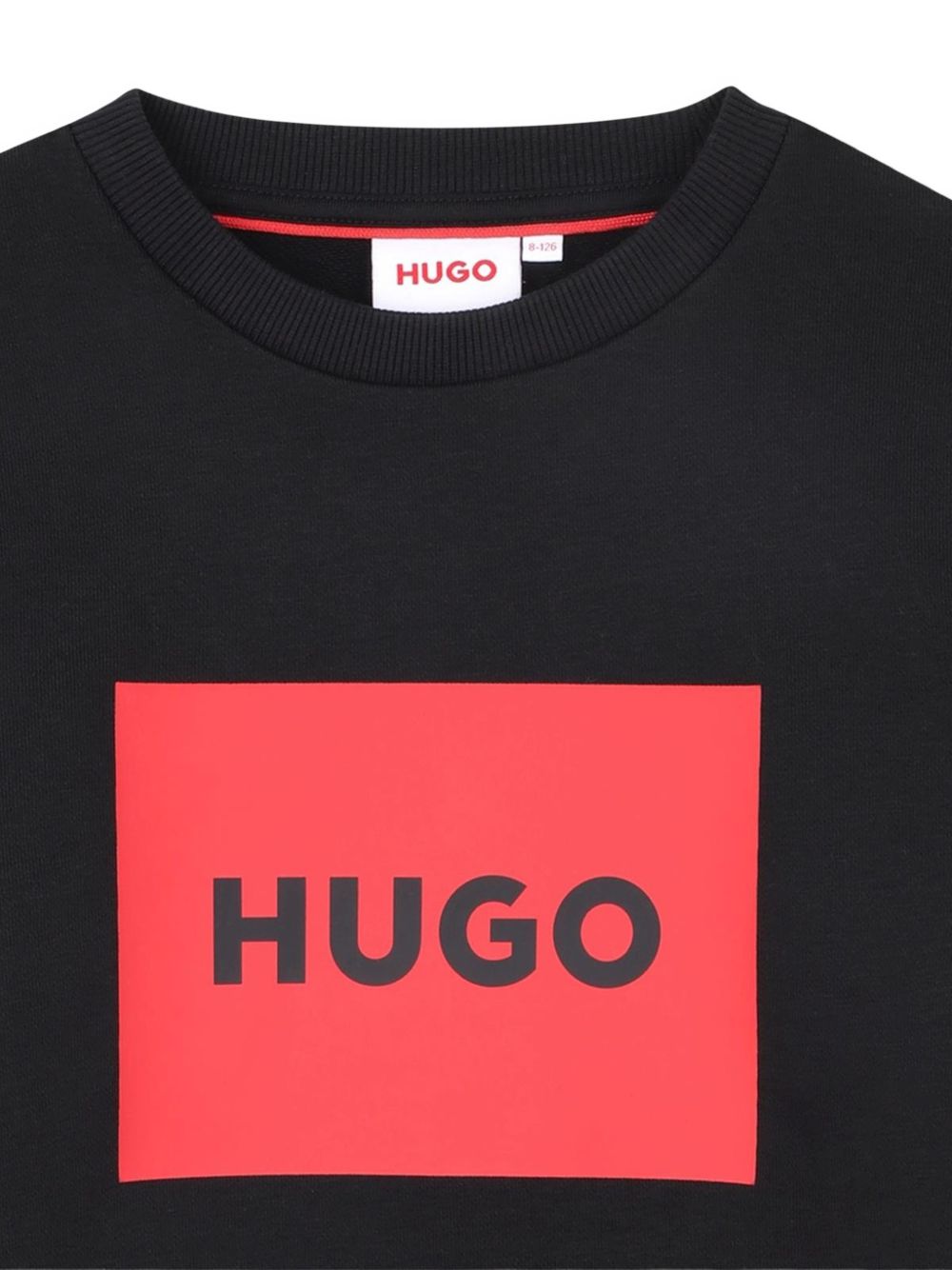 Round neck sweatshirt in cotton polyester fleece, box logo printed sul davanti. Vestibilità regolare G01184 09B HUGO KIDS