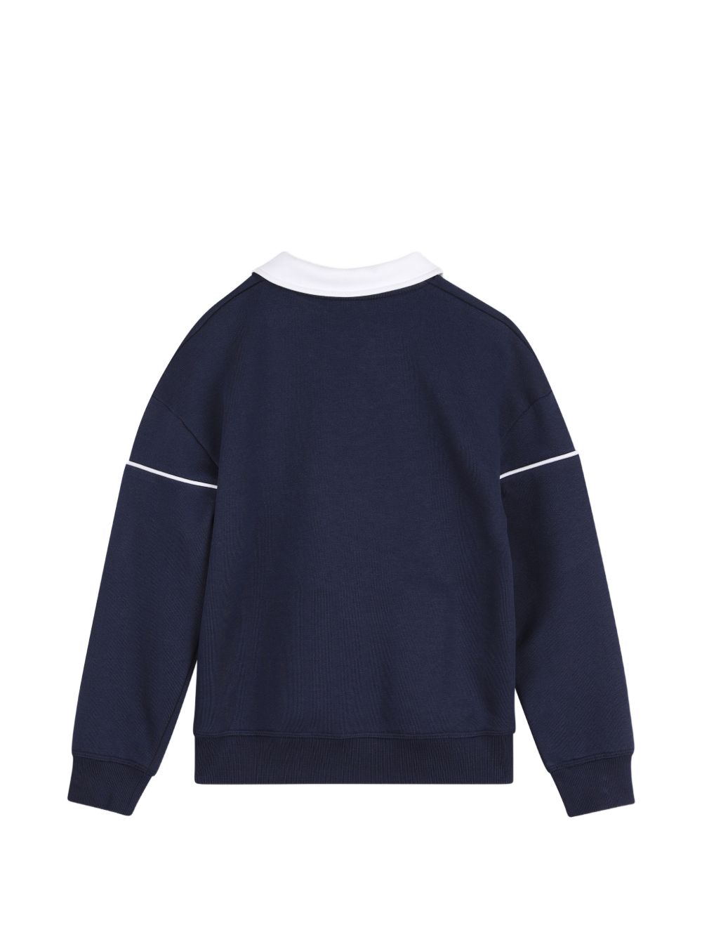 Polo neck sweatshirt in brushed cotton polyester fleece, chiusura con bottoni automatici al collar, piped cutouts al maniche e davanti, fantasia prints sul davanti, elastico fondo e polsini, vestibilità morbida G01237 85C HUGO KIDS