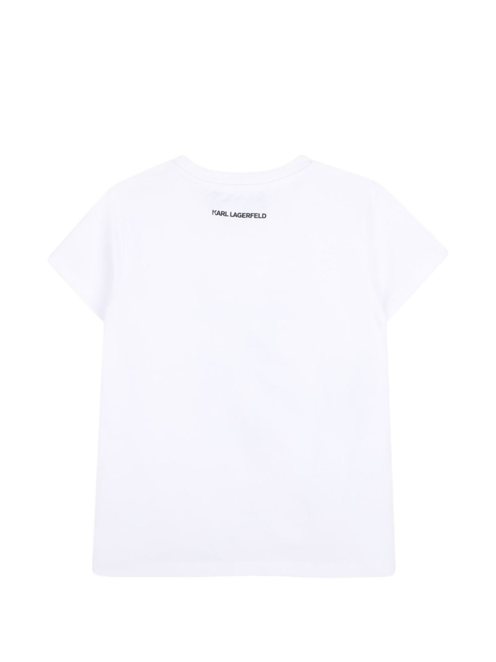 Short-maniche jersey t-shirt con cotton coming from organic farming. Karl signature logo illustrazione sul davanti. Karl lagefeld logo illustrazione sul retro. Mini me Z31313 10P KARL LAGERFELD KIDS