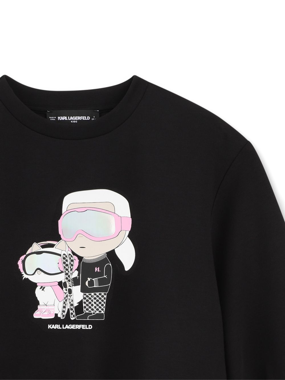 Double jersey sweatshirt. Choupette illustrazione sul davanti con tulle detailing e karl lagerfeld logo illustrazione sul retro. Z31318 09B KARL LAGERFELD KIDS